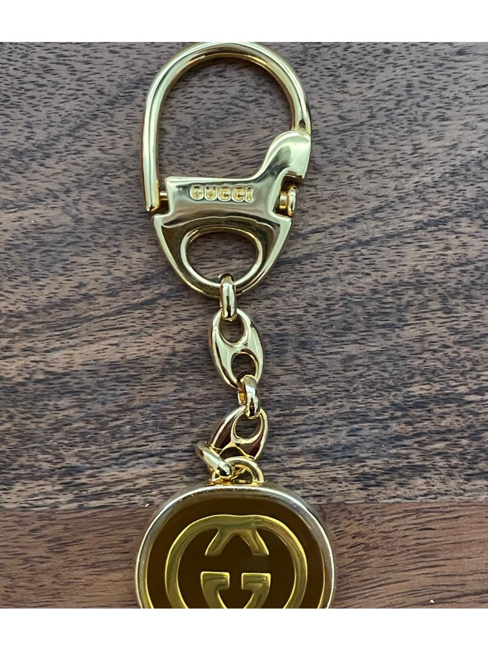 GUCCI Vintage Marina Interlocking G Gold Tone Bag Charm/Keychain w/Box - Picture 2 of 11